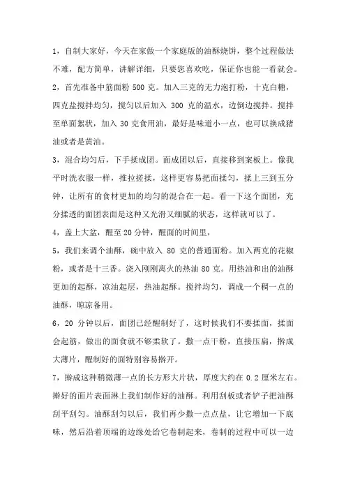 可以在家自己做烧饼,外酥里嫩讲解详细,咬上一口满嘴留香