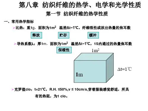 纺织材料与检测课件——纺织纤维的热学、电学和光学性质