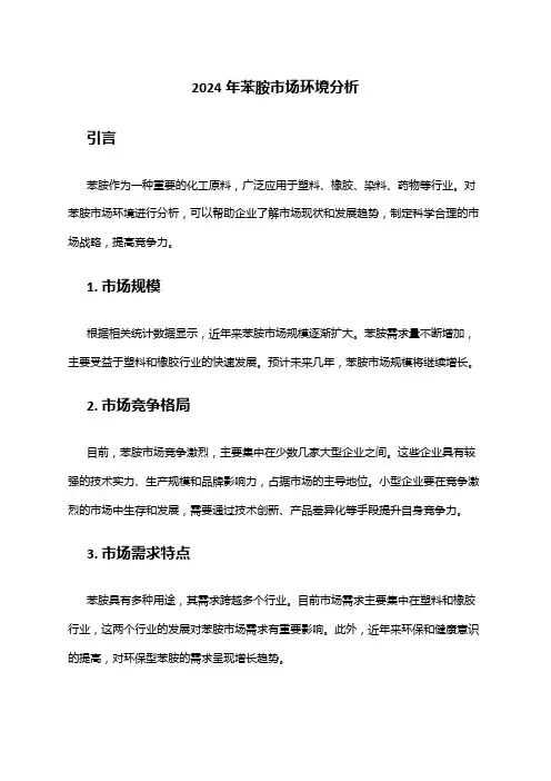 2024年苯胺市场环境分析