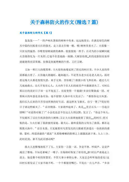 关于森林防火的作文(精选7篇)
