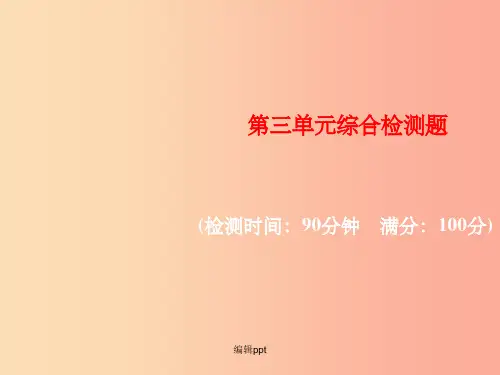 201X年秋九年级化学上册 第三单元 物质构成的奥秘综合检测题习题  新人教版