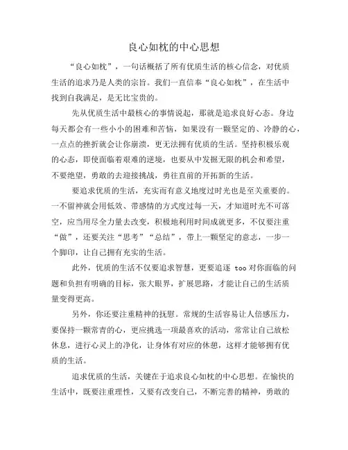 良心如枕的中心思想