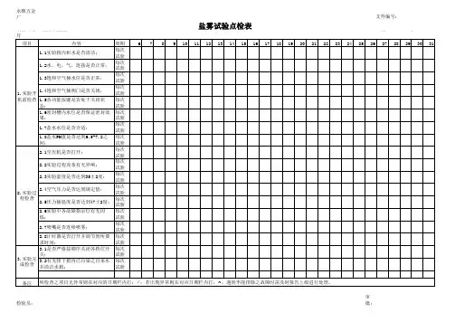 盐雾试验点检表