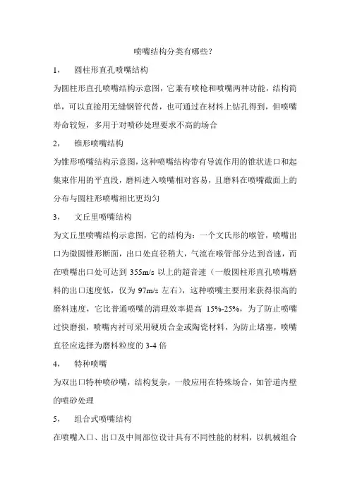喷嘴结构分类有哪些？