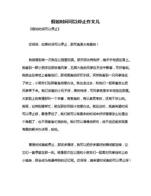 假如时间可以停止作文儿
