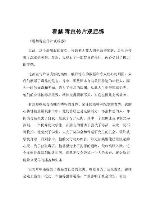看禁 毒宣传片观后感