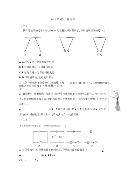 沪科版九年级物理第十四章了解电路