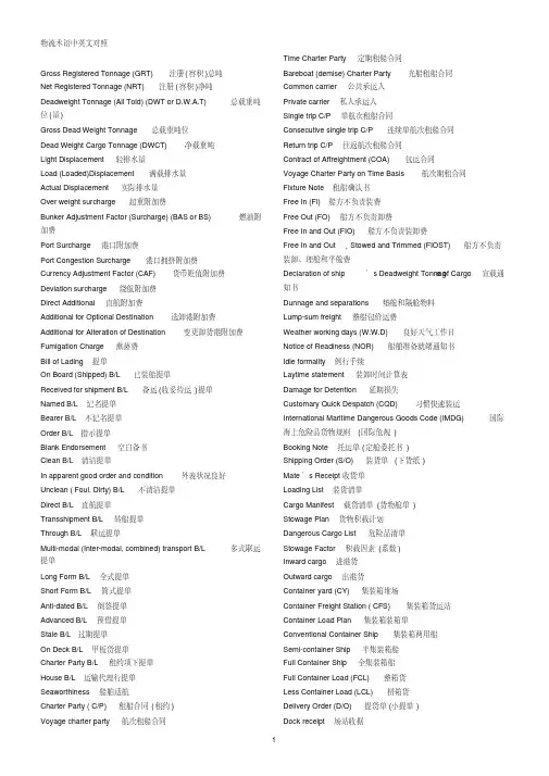 物流术语中英文对照大全(20200523202704)