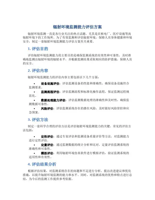 辐射环境监测能力评估方案