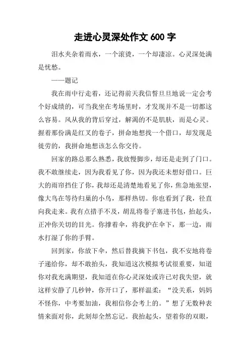 走进心灵深处作文600字