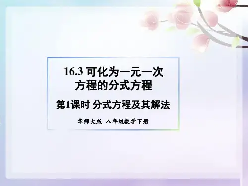 华师大版数学八下16.分式方程及其解法课件