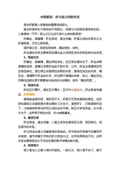 中医解说：肝与肾之间的关系