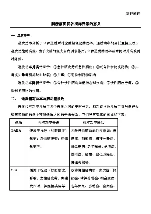 脑涨落图仪各指标异常的意义