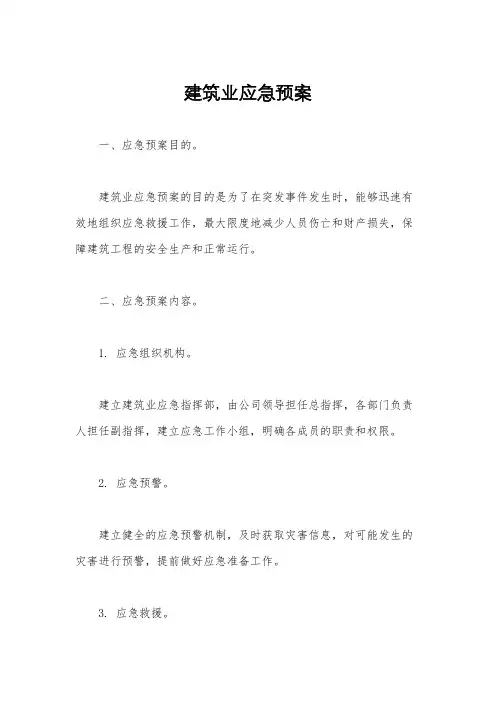 建筑业应急预案