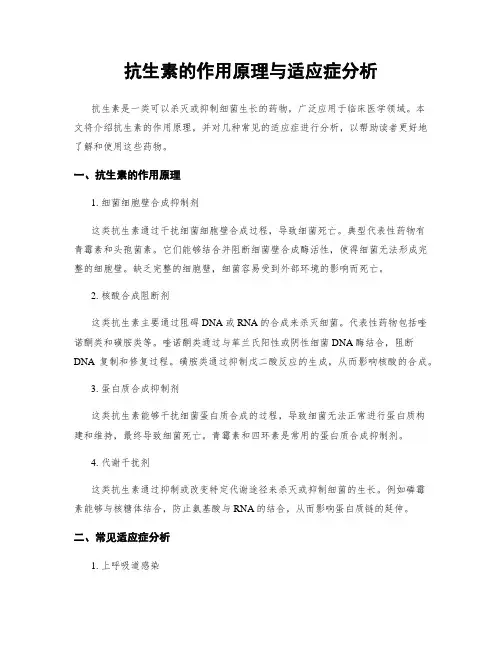 抗生素的作用原理与适应症分析
