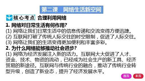 第二课 网络生活新空间 复习课件- 部编版道德与法治八年级上册
