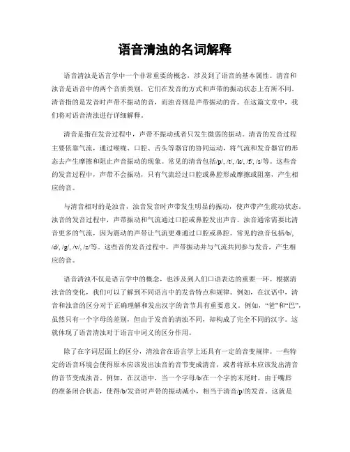 语音清浊的名词解释