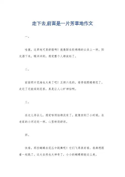 走下去,前面是一片芳草地作文
