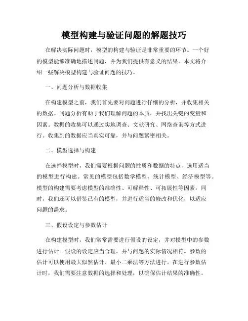 模型构建与验证问题的解题技巧