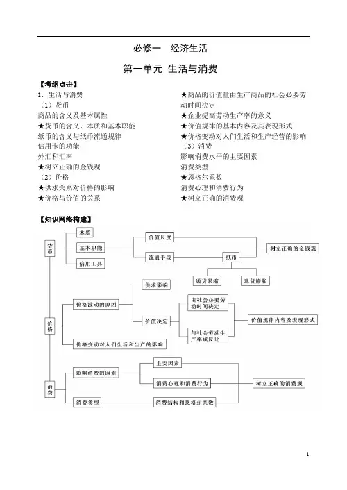 经济生活第一轮第一单元学案
