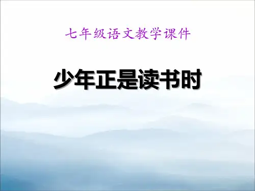 《少年正是读书时》PPT课件【优秀课件PPT】