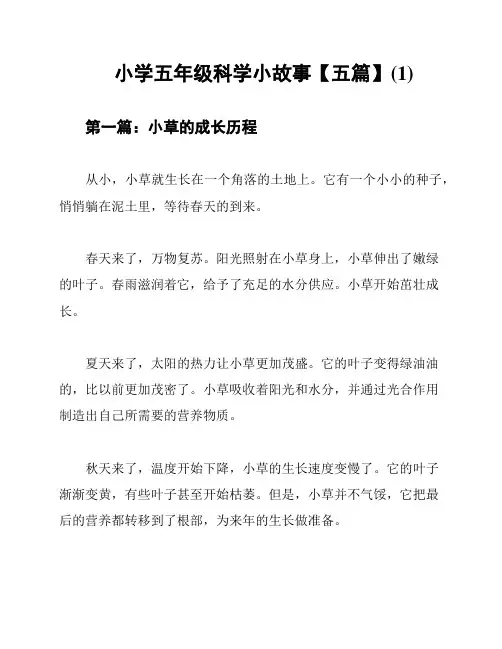 小学五年级科学小故事【五篇】(1)