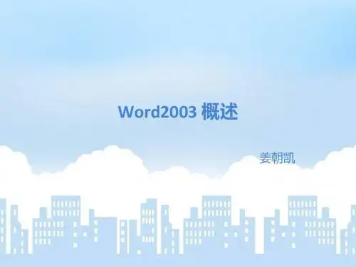 Word2003 概述
