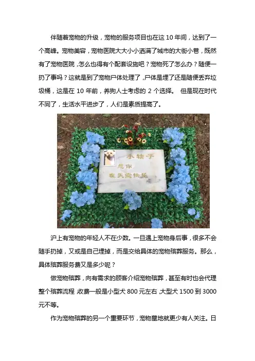 上海宠物殡葬服务收费多少