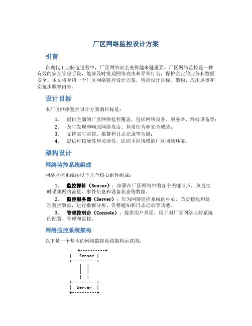 厂区网络监控设计方案