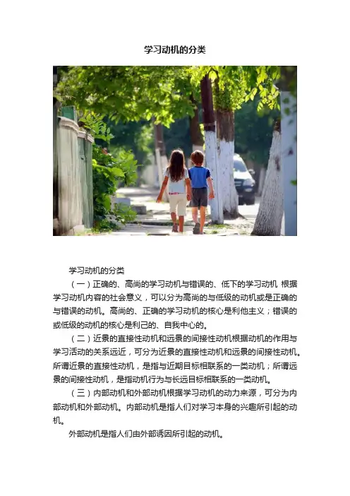 学习动机的分类
