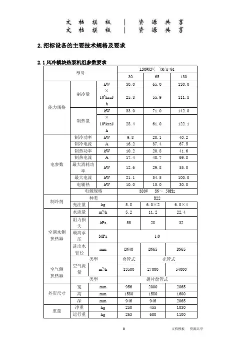 模板：Z06-风冷模块热泵机组技术要点
