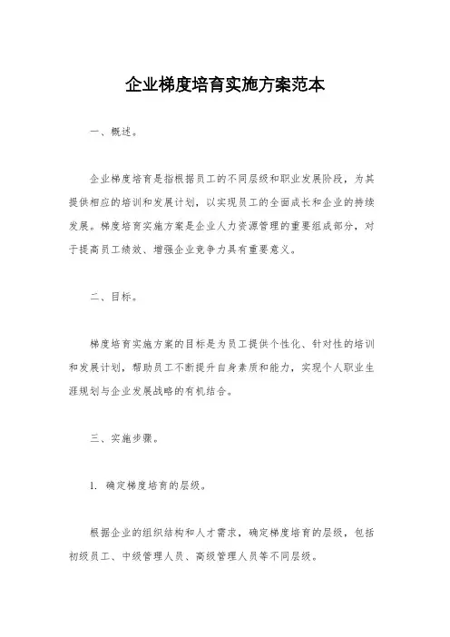 企业梯度培育实施方案范本