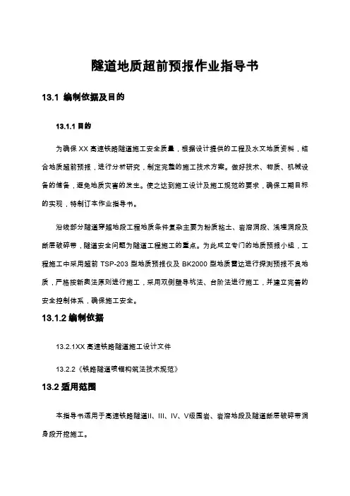 隧道地质超前预报作业指导书