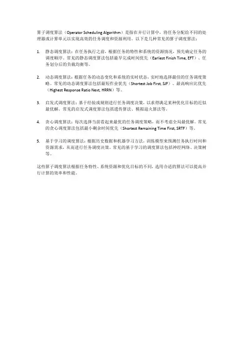 算子调度算法
