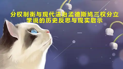 分权制衡与现代法治孟德斯鸠三权分立学说的历史反思与现实启示