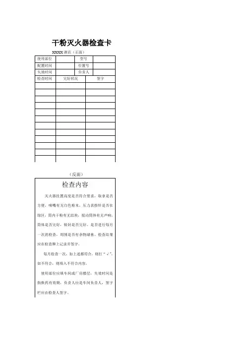 12.消防器材检查卡