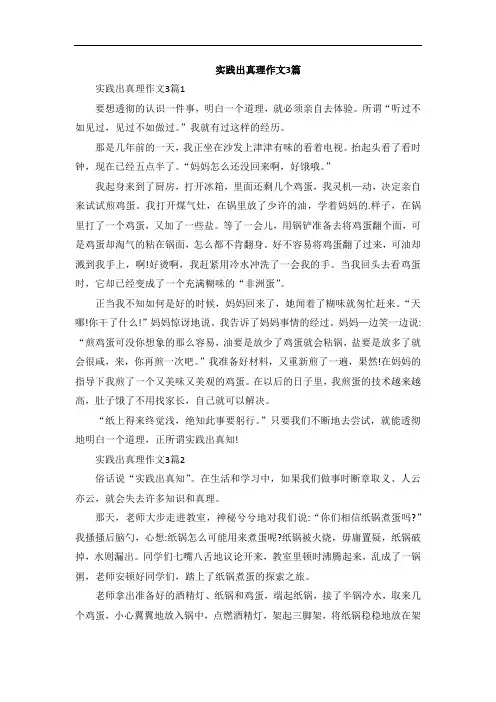 实践出真理作文3篇