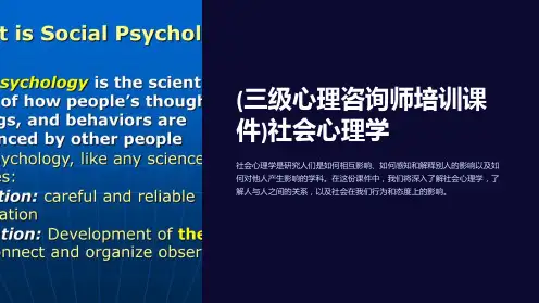 (三级心理咨询师培训课件)社会心理学