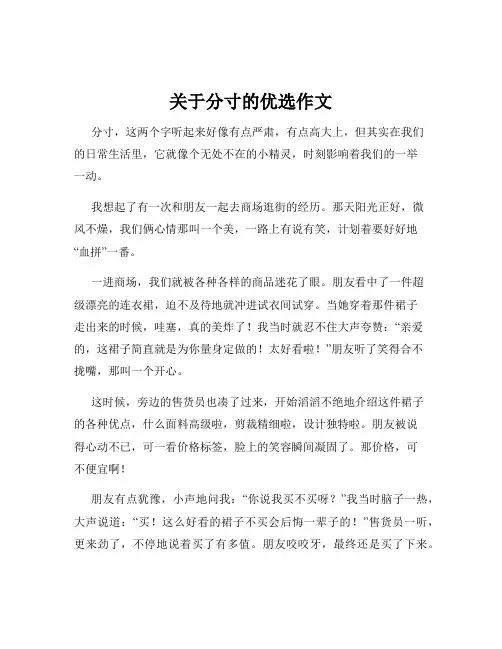 关于分寸的优选作文