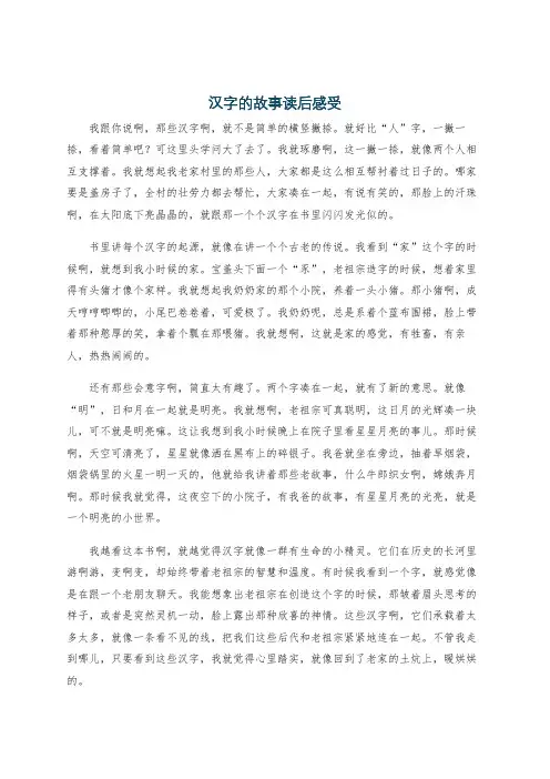 汉字的故事读后感受