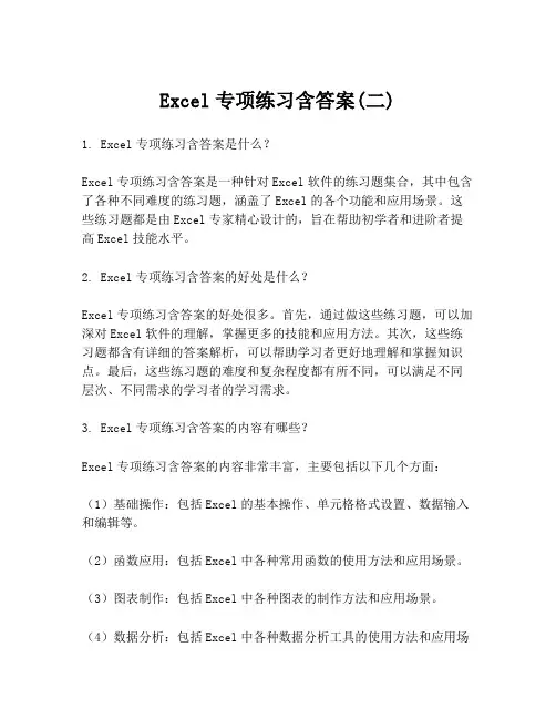 Excel专项练习含答案(二)