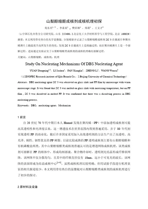 成核剂成核机理初探