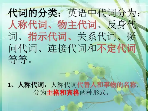 初中英语代词讲解 PPT课件 图文