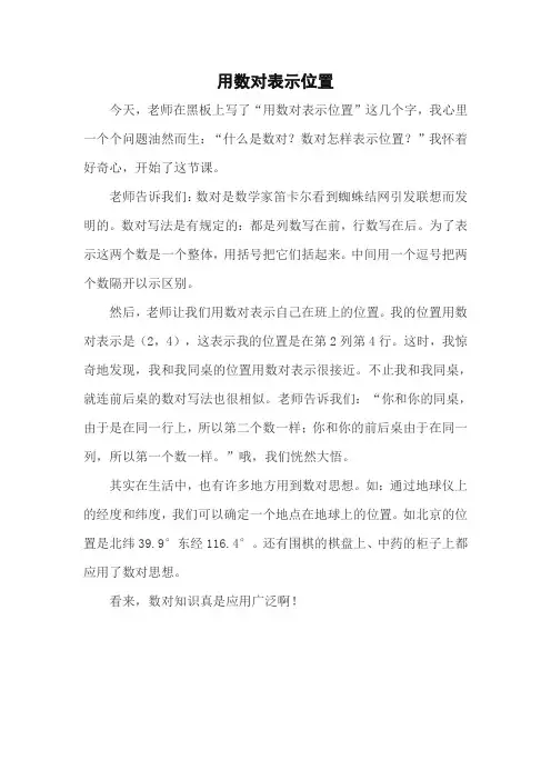用数对表示位置