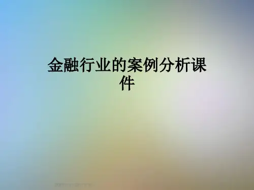 金融行业的案例分析课件