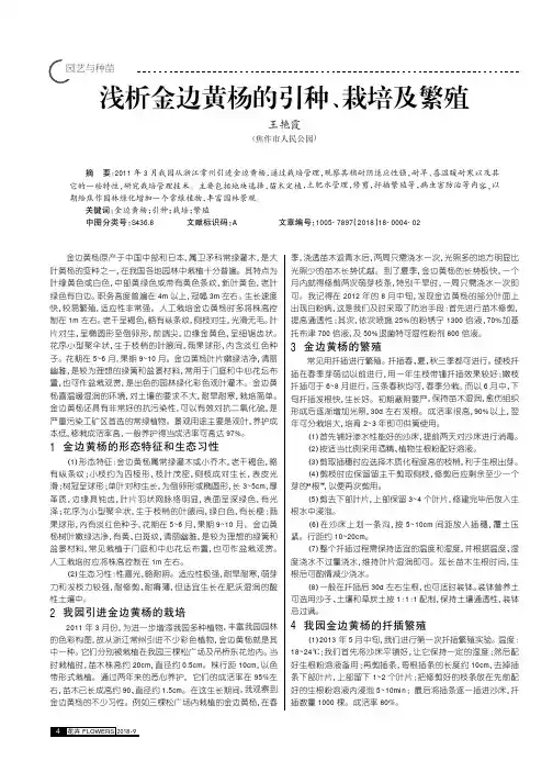 浅析金边黄杨的引种、栽培及繁殖