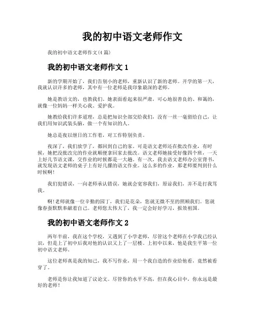 我的初中语文老师作文