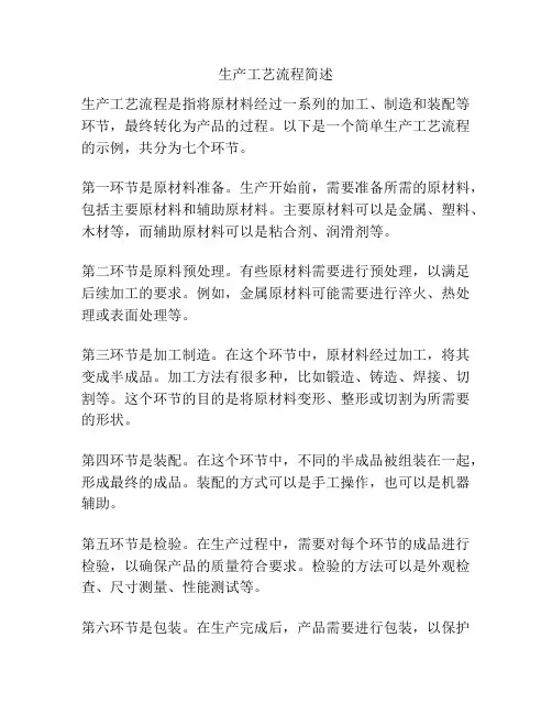 生产工艺流程简述