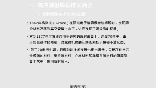 磁控溅射技术及其应用PPT课件
