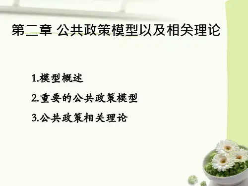 2 公共政策模型及理论